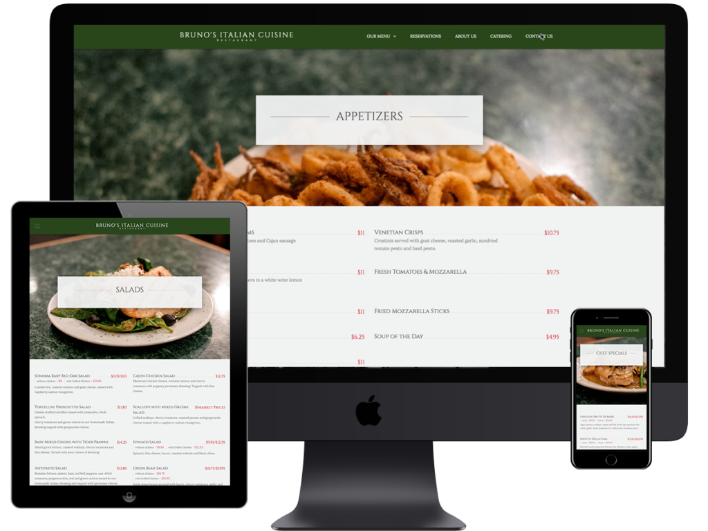 Italian Food/Pizza/Bar Website Design