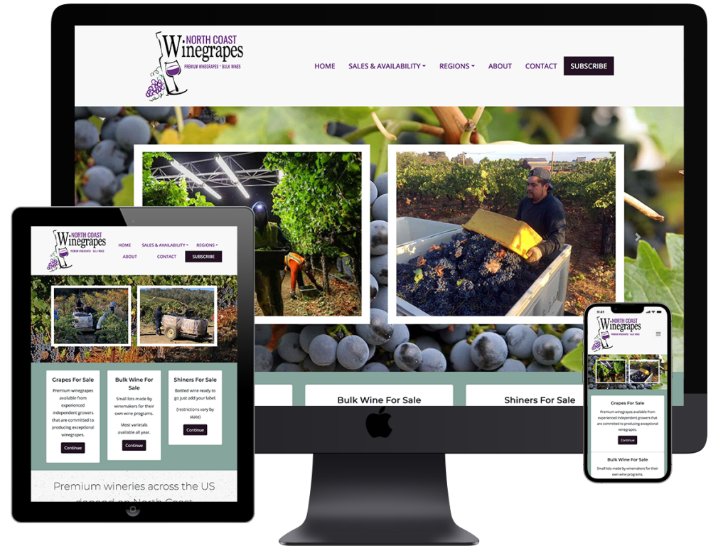 Bulk Winegrape Brokers Website Design